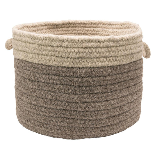 Chunky Nat Wool Dipped Basket - Dark Gray/Light Gray 14"x10"