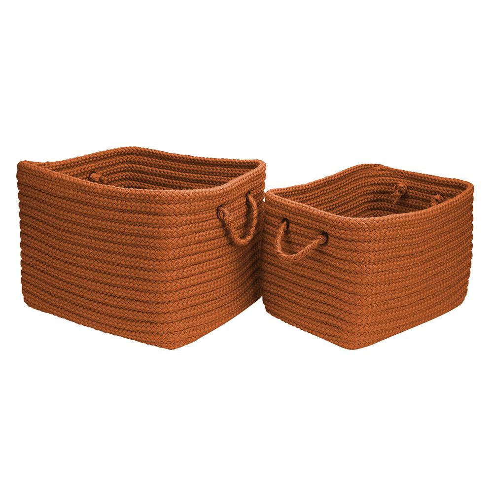 Modern Farmhouse Braided Mudroom Storage - Orange 12"x10"x8"