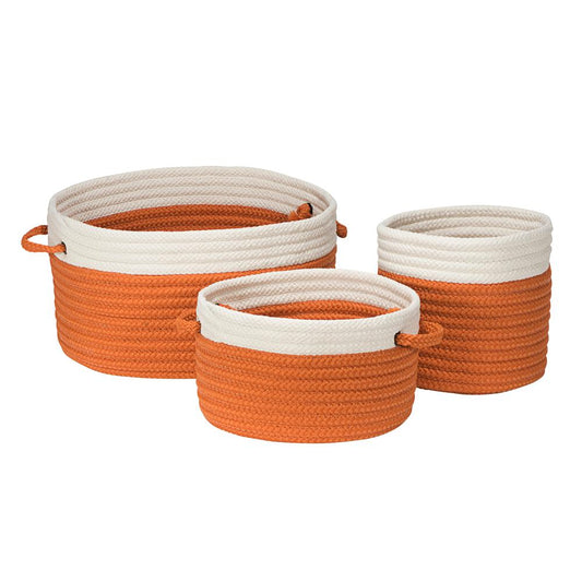 Poolboy 3-Piece Indoor Outdoor Basket Set - Orange