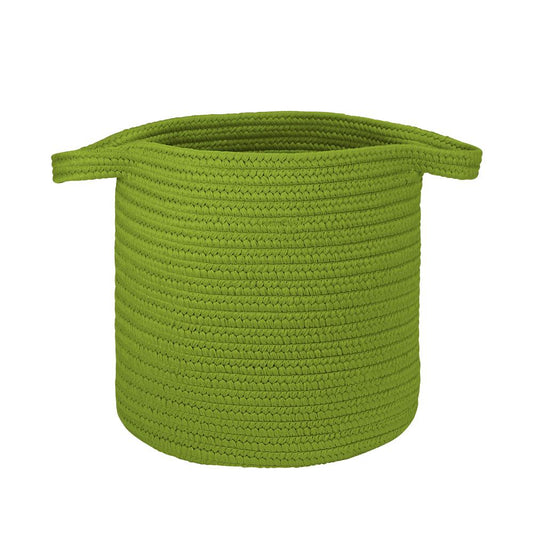 Farm Braided Laundry Basket  - Neon Green 16"x16"x20"