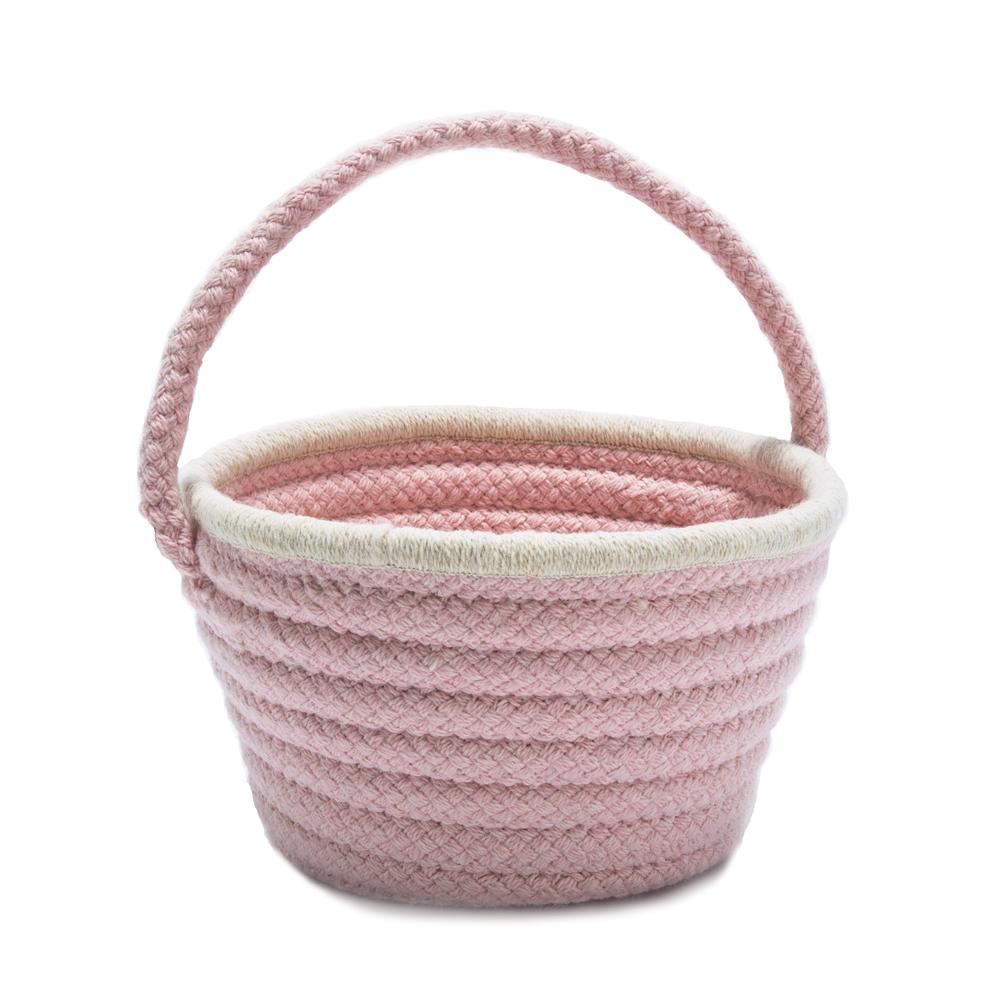 Easter PastelWool Bskt Blush Pink 8x12x7