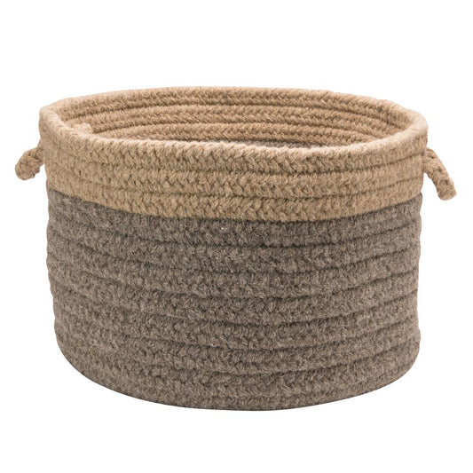 Chunky Nat Wool Dipped Basket - Dark Gray/Beige 18"x12"