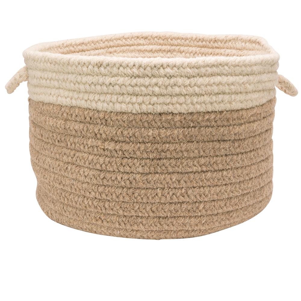 Chunky Nat Wool Dipped Basket - Beige/Nat 14"x10"