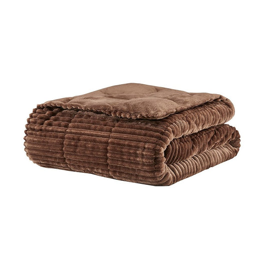 100% Polyester Microcord Solid Pieced Corduroy Plush Throw,BASI50-0427