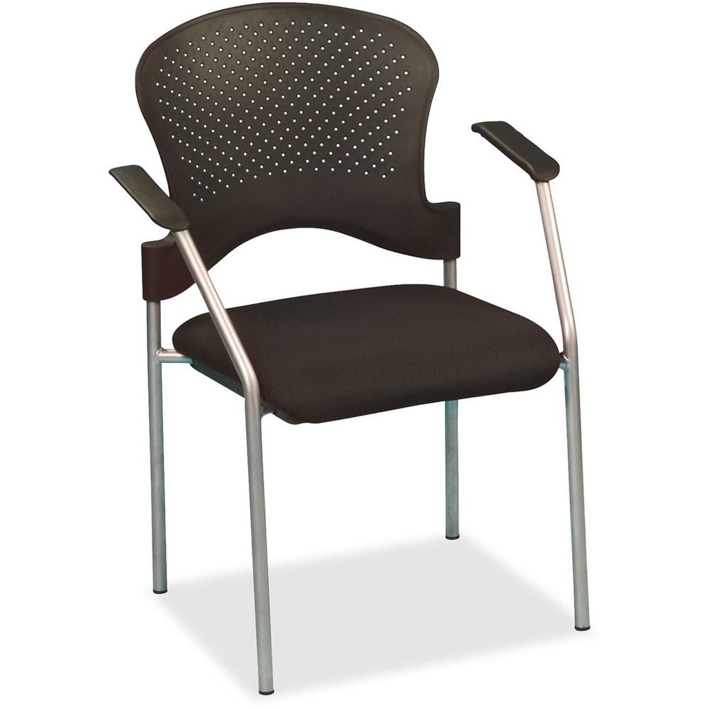 Raynor breeze Guest Chair - Steel Gray Frame - 25" x 21" x 33.75" - Fabric Black Seat