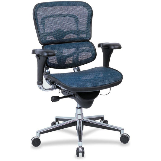 Eurotech Ergohuman ME8ERGLO Mesh Multifunction Executive Chair - Blue Fabric Seat - 1 Each