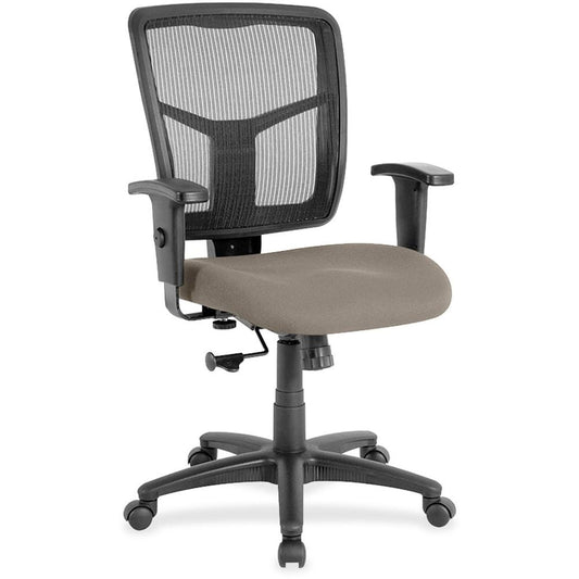 Lorell Managerial Mesh Mid-back Chair - Fabric Seat - Black Back - Black Frame - 5-star Base - 1 Each