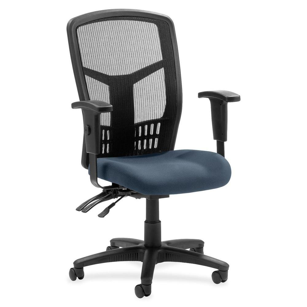 Lorell ErgoMesh Series Executive Mesh Back Chair - Shire Chesapeake Mesh Fabric Seat - Black Back - Black Frame - 5-star Base - Black - 1 Each