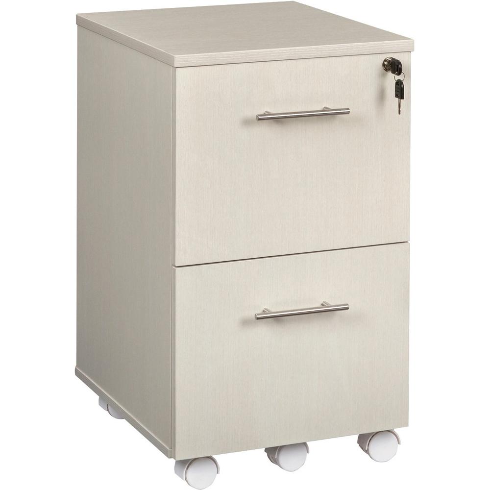 Safco Medina Laminate Mobile File/File Pedestal - 15.5" x 18"26.8" - 2 x File Drawer(s) - Single Pedestal - Beveled Edge - Material: Medium Density Fiberboard (MDF), Laminate - Finish: Textured Sea Sa