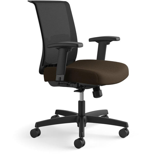 HON Convergence Chair - Espresso Vinyl, Fabric Seat - Black Mesh Back - Black Frame - 5-star Base - Espresso