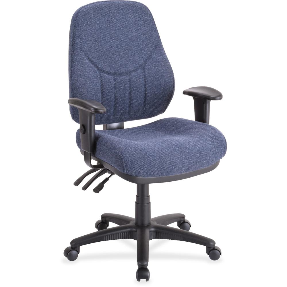 Lorell Baily High-Back Multi-Task Chair - Blue Acrylic Seat - Black Frame - 1 Each