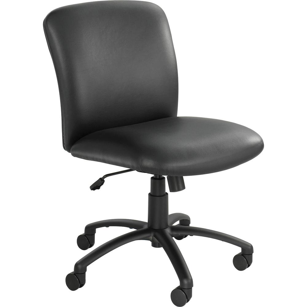 Safco Uber Big and Tall Mid-back Management Chair - Black Vinyl Seat - Black Frame - 5-star Base - 1 Each