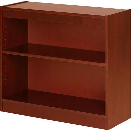 Lorell Two Shelf Panel Bookcase - 36" x 12" x 0.8" x 30" - 2 Shelve(s) - Material: Veneer - Finish: Cherry