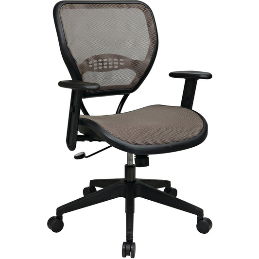 Office Star Space Latte Air Grid Seat & Back Deluxe Task Chair - 5-star Base - Black, Tan, Brown - 20.50" Seat Width x 19.50" Seat Depth - 27" Width x 26.5" Depth x 42" Height