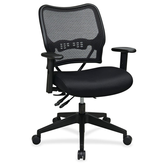 Office Star Space Air Grid 13-37N9WA Deluxe Task Chair - Black Seat - 5-star Base - 20" Seat Width x 20" Seat Depth - 27" Width x 24" Depth x 41.3" Height