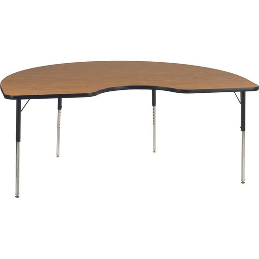 Virco 48KID72 Activity Table - For - Table TopLaminated Kidney-shaped Top - Adjustable Height - 22" to 30" Adjustment - 72" Table Top Length x 48" Table Top Width x 1.13" Table Top Thickness - 30" Hei