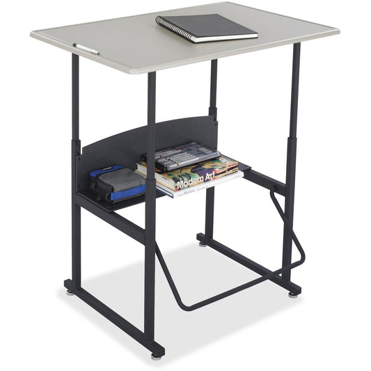 Safco AlphaBetter Adjustable Height Computer Desk - 42" Height x 36" Width x 24" Depth - Assembly Required - Gray