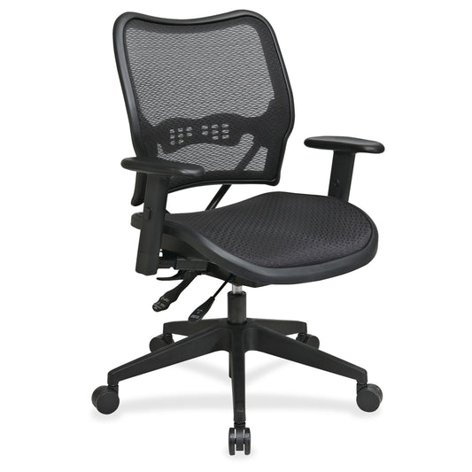 Office Star Deluxe Air Grid Seat/Back Chair - Black - 20" Seat Width x 20" Seat Depth - 26.5" Width x 28.3" Depth x 42.5" Height