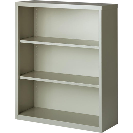 Lorell Fortress Series Bookcases - 34.5" x 13" x 42" - 3 x Shelf(ves) - Light Gray - Powder Coated - Steel - Recycled