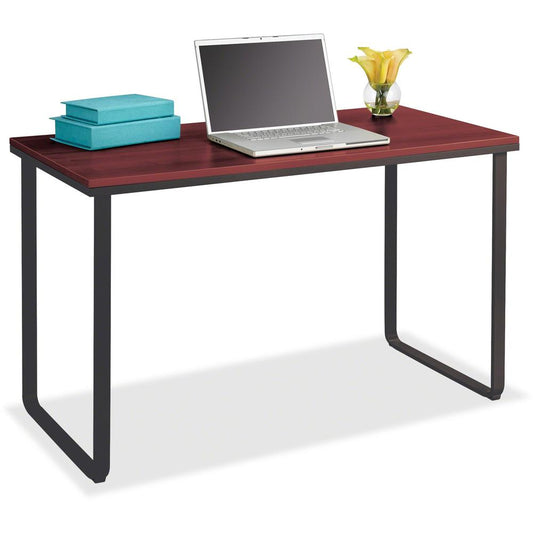 Safco Steel Workstation - For - Table TopRectangle Top - U-shaped Base x 47.25" Table Top Width x 24" Table Top Depth x 0.75" Table Top Thickness - Assembly Required - Cherry, Black - Wood, Steel, Fib