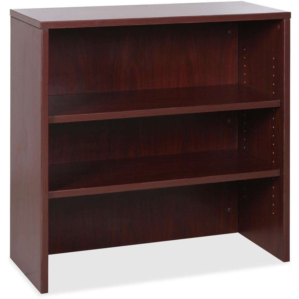 Lorell Essentials Mahogany Laminate Stack-on Bookshelf - 36" x 15" x 36" - 2 x Shelf(ves) - Stackable - Mahogany, Laminate - MFC, Polyvinyl Chloride (PVC) - Assembly Required