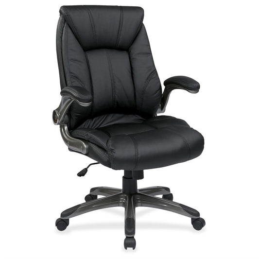 Faux Leather Managers Chair - Black - Faux Leather - 20.50" Seat Width x 19.50" Seat Depth20.5" Width x 19.5" Depth x 20.5" Height