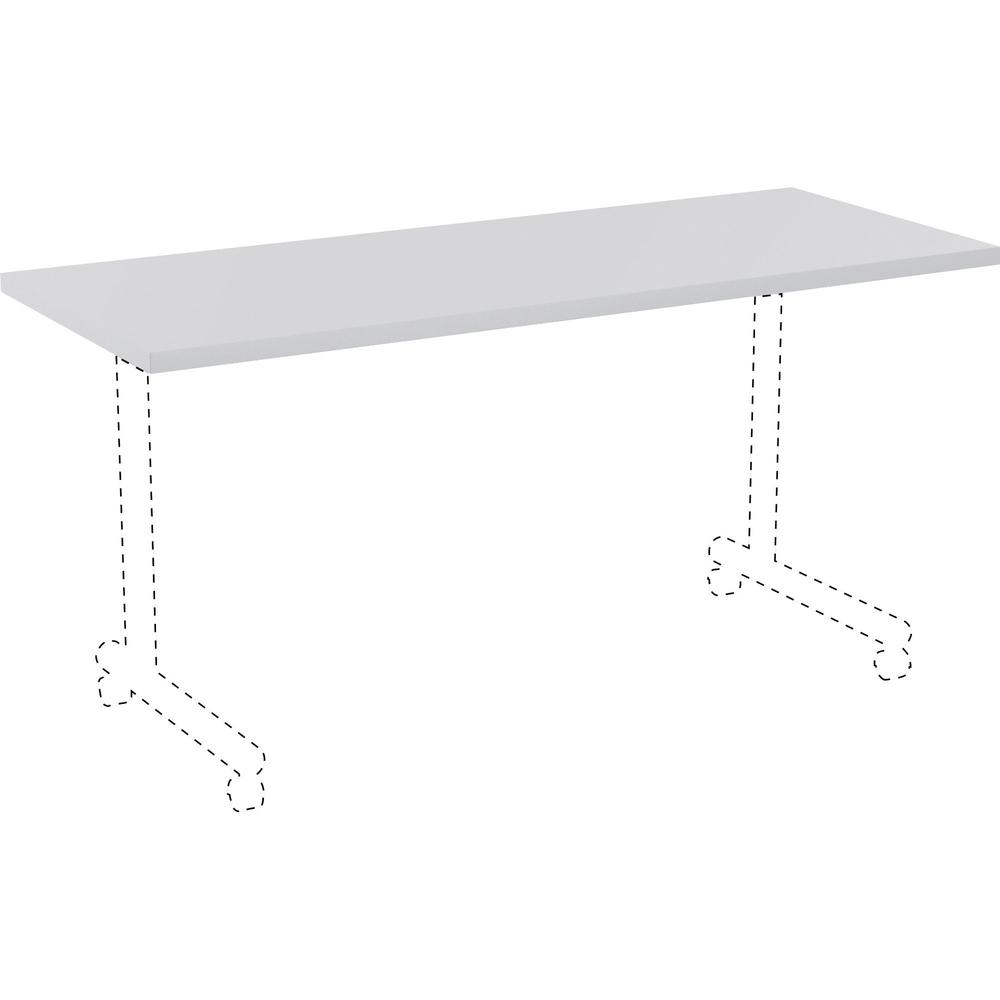 Lorell Rectangular Invent Tabletop - Light Gray - For - Table TopRectangle Top - 72" Table Top Length x 24" Table Top Width x 1" Table Top Thickness - Assembly Required - High Pressure Laminate (HPL),