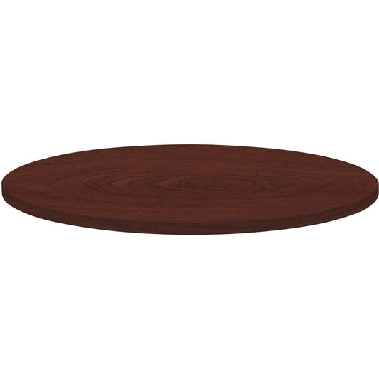 Lorell Round Invent Tabletop - Mahogany - For - Table TopRound Top x 1" Table Top Thickness x 36" Table Top Diameter - Assembly Required - High Pressure Laminate (HPL), Mahogany - Particleboard, Polyv