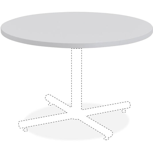 Lorell Round Invent Tabletop - Light Gray - For - Table TopRound Top x 1" Table Top Thickness x 36" Table Top Diameter - Assembly Required - High Pressure Laminate (HPL), Light Gray - Particleboard, P