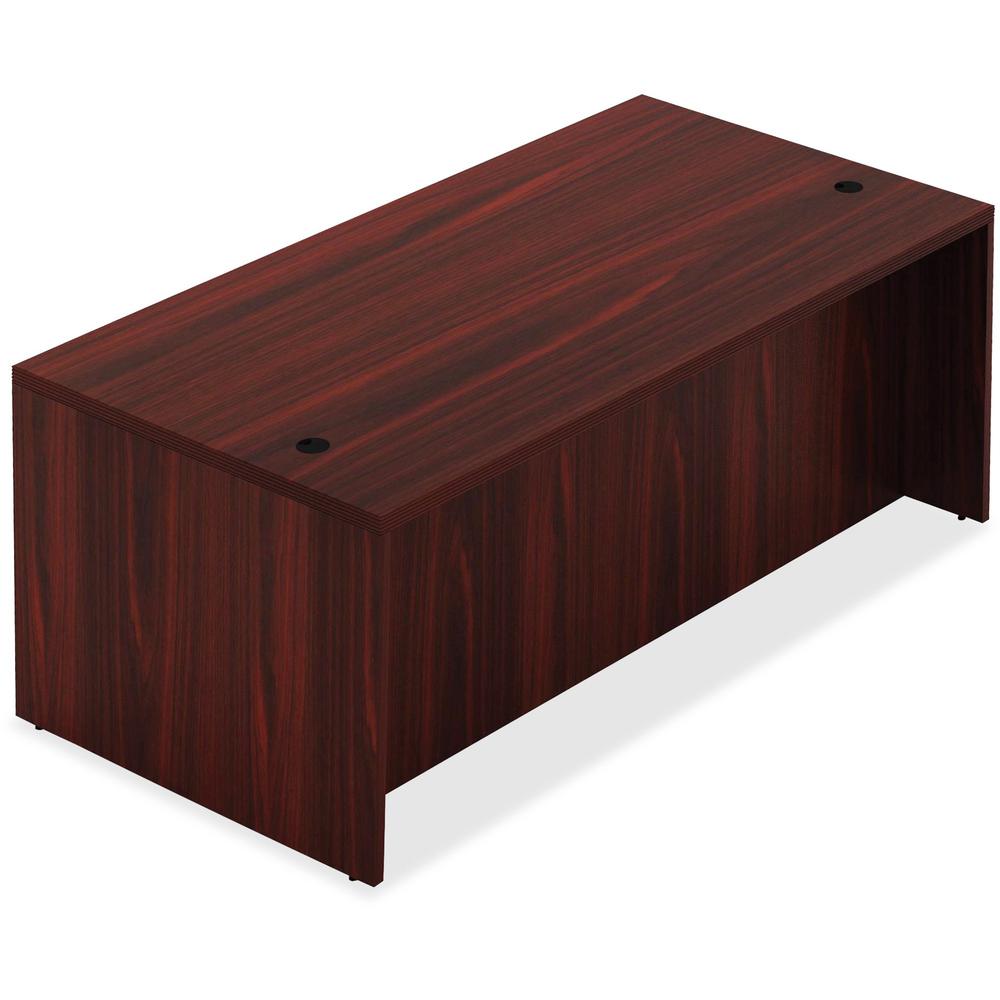 Lorell Chateau Series Mahogany Laminate Desking Table Desk - 66.1" x 29.5"30" Table, 1.5" Table Top - Reeded Edge - Material: P2 Particleboard - Finish: Mahogany Laminate - For Office