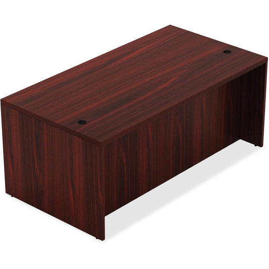 Lorell Chateau Series Mahogany Laminate Desking Table Desk - 59" x 29.5"30" Table, 1.5" Table Top - Reeded Edge - Material: P2 Particleboard - Finish: Mahogany Laminate - For Office