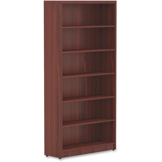 Lorell Chateau Bookshelf - 1.5" Top, 36" x 11.6"72.5" Bookshelf - 6 Shelve(s) - Reeded Edge - Material: P2 Particleboard - For Office, Book