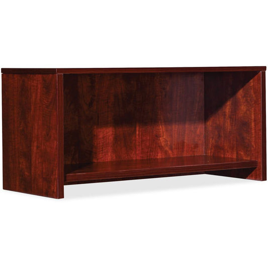 Lorell Essentials Hutch - 35.4" x 14.8"16.8" Hutch, 1" Side Panel, 0.6" Back Panel, 0.7" Panel, 1" Bottom Shelf - Finish: Cherry - For Office