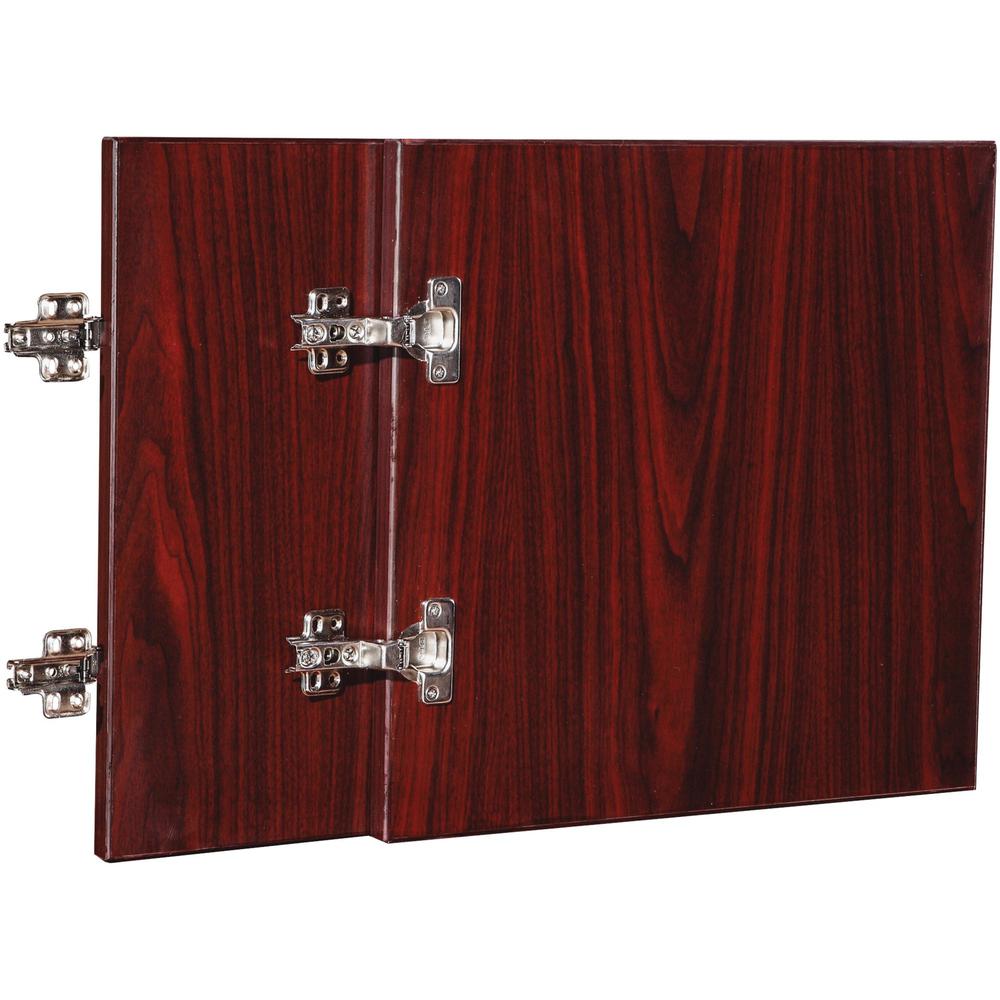 Lorell Essentials Mahogany Wall Hutch Door Kit - 13.6" x 16" x 0.7" x 0.8" - Material: Polyvinyl Chloride (PVC) - Finish: Mahogany