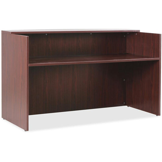 Lorell Essentials Series Mahogany Reception Desk - 1" Top, 72" x 36"42.5" Desk - Finish: Mahogany Laminate - For Office