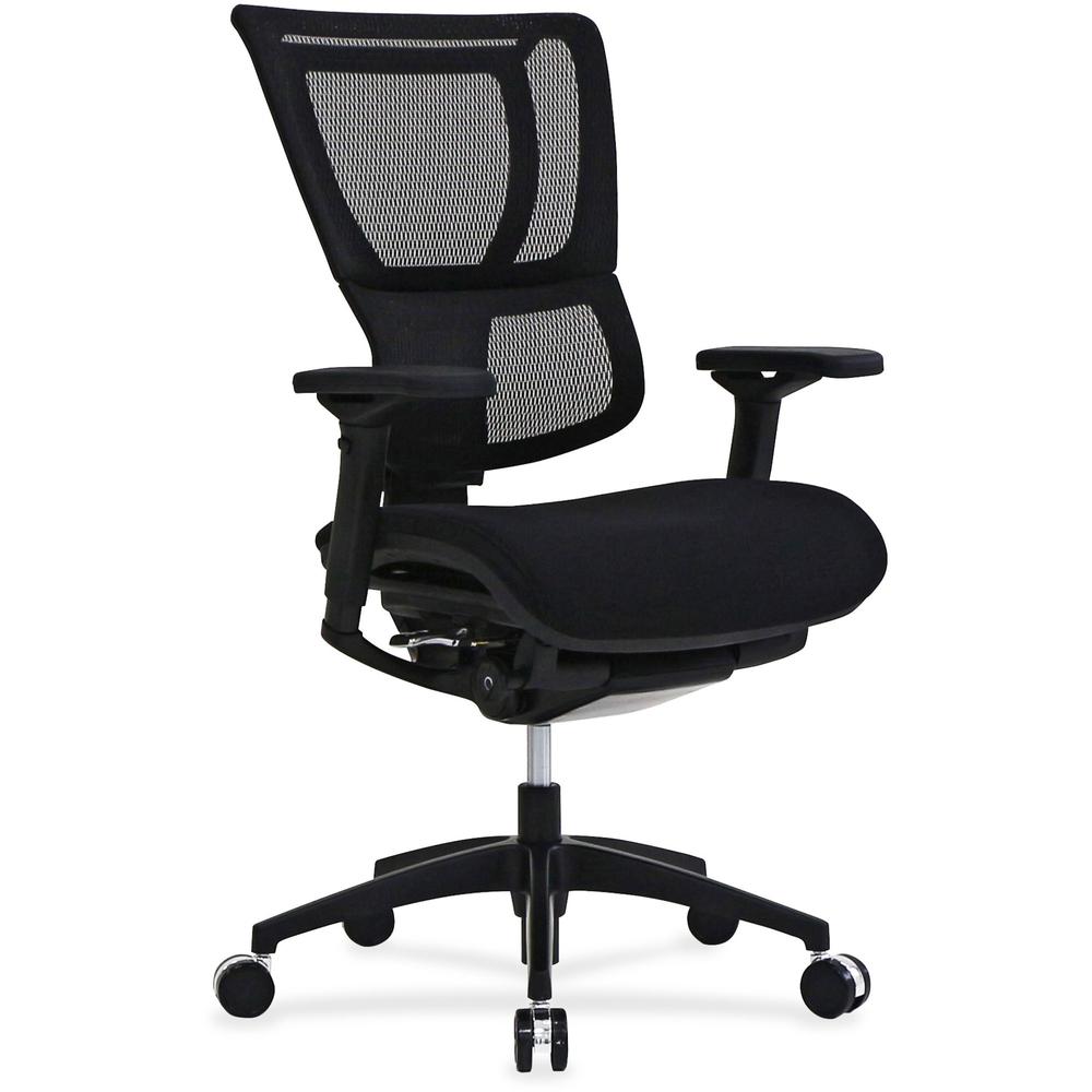 Eurotech iOO Executive Chair - Black Seat - Black Back - Black Frame - High Back - 5-star Base - 1 Each