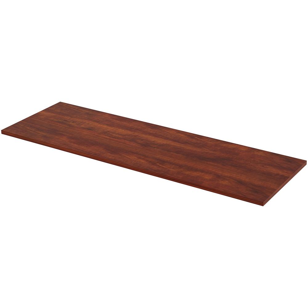 Lorell Utility Table Top - For - Table TopCherry Rectangle, Laminated Top - Adjustable Height x 72" Table Top Width x 24" Table Top Depth x 1" Table Top Thickness - Assembly Required - 1 Each