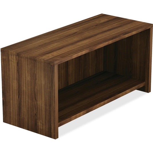 Lorell Essentials Series Hutch - 36" x 15"17" Hutch, 0.1" Edge - Material: Metal - Finish: Walnut, Laminate