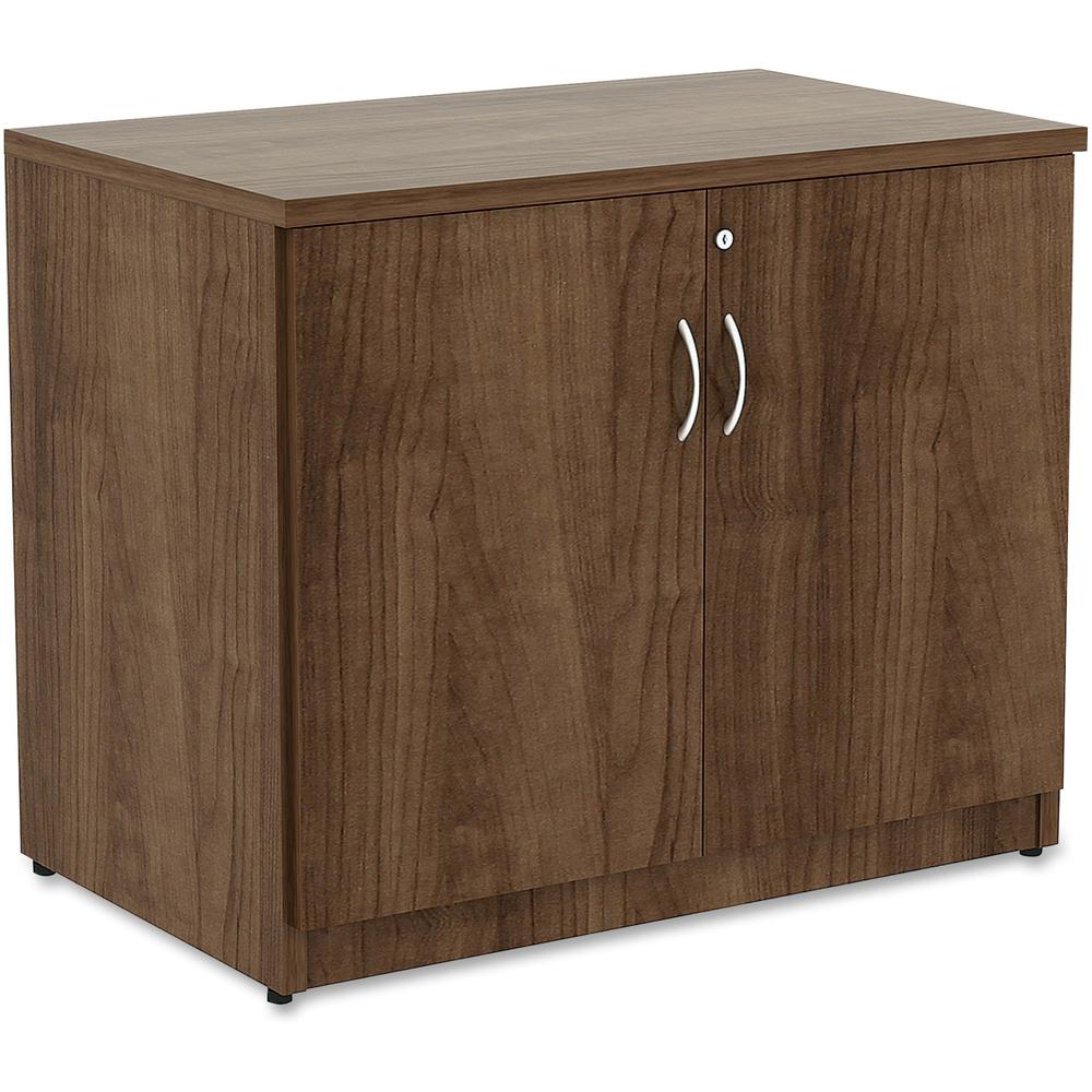 Lorell Essentials Series Storage Cabinet - 36" x 22.5" x 29.5" - Glide, Lockable - Walnut - Laminate - Metal