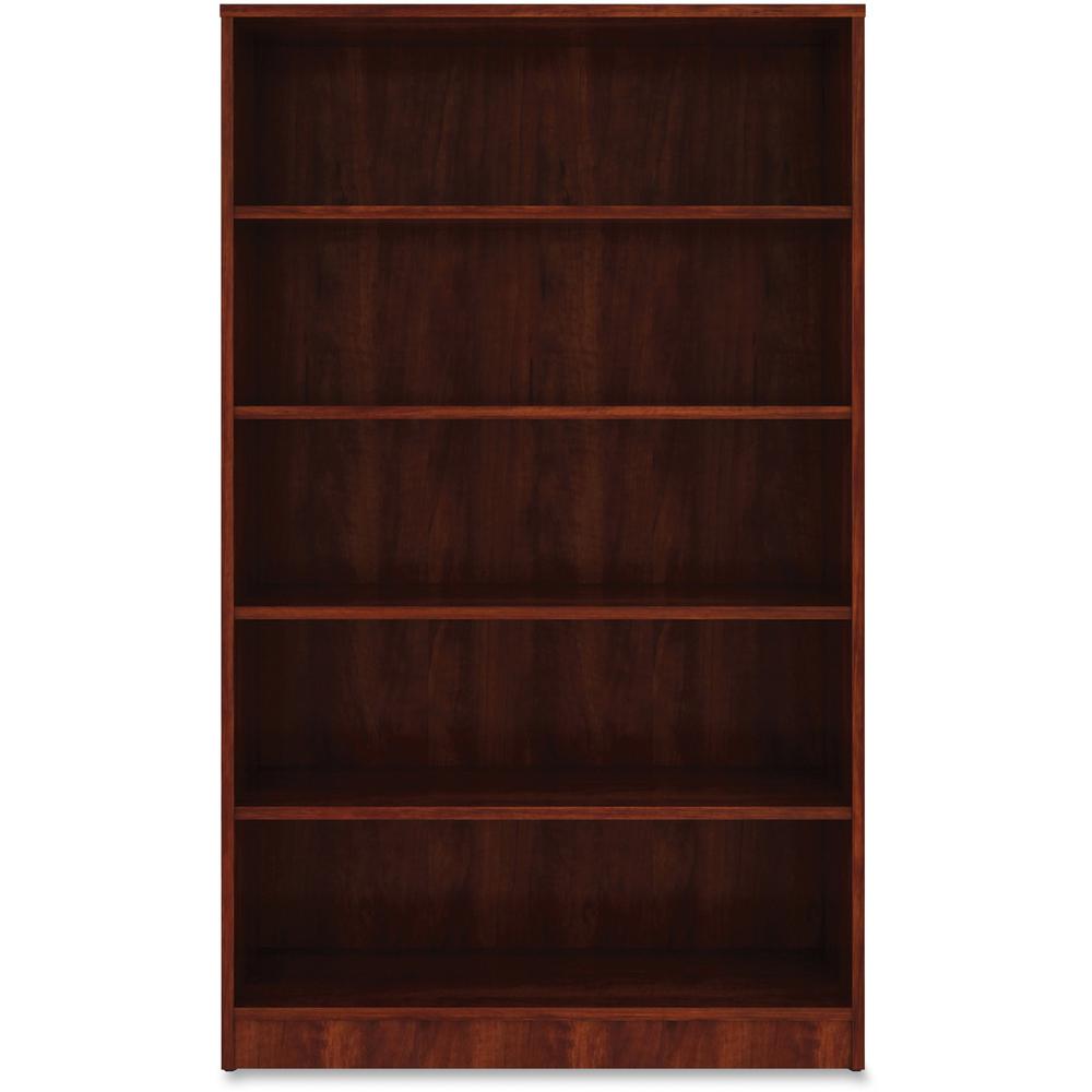 Lorell Bookshelf - 0.8" Shelf, 36" x 12"60" - 5 Shelve(s) - Square Edge - Material: Thermofused Laminate (TFL) - Finish: Cherry