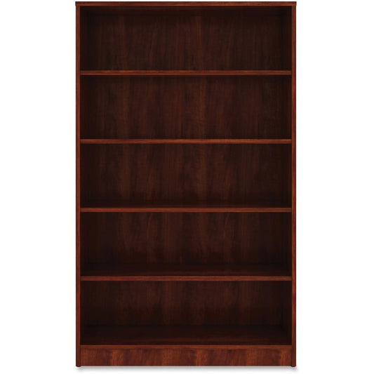 Lorell Bookshelf - 0.8" Shelf, 36" x 12"60" - 5 Shelve(s) - Square Edge - Material: Thermofused Laminate (TFL) - Finish: Cherry