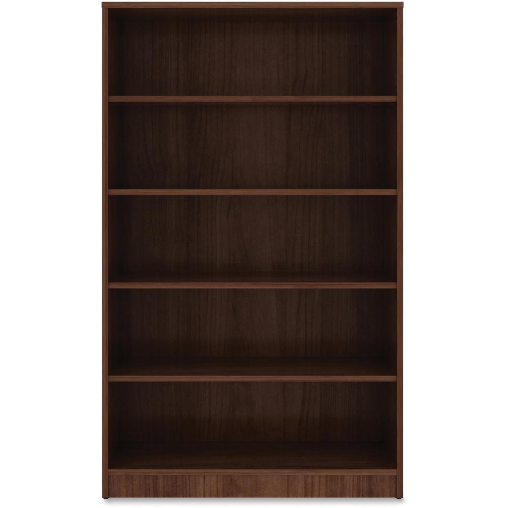 Lorell Bookshelf - 0.8" Shelf, 36" x 12"60" - 5 Shelve(s) - Square Edge - Material: Thermofused Laminate (TFL) - Finish: Walnut