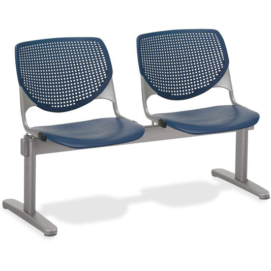 KFI KOOL 2 Seat Beam - Polypropylene Seat - Polypropylene Back - Powder Coated Silver Steel Frame - Navy - 1