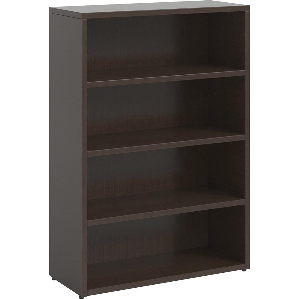 Lorell Prominence Espresso Laminate Bookcase - 34" x 12"48" , 1" Top - 3 Shelve(s) - Band Edge - Material: Particleboard - Finish: Laminate