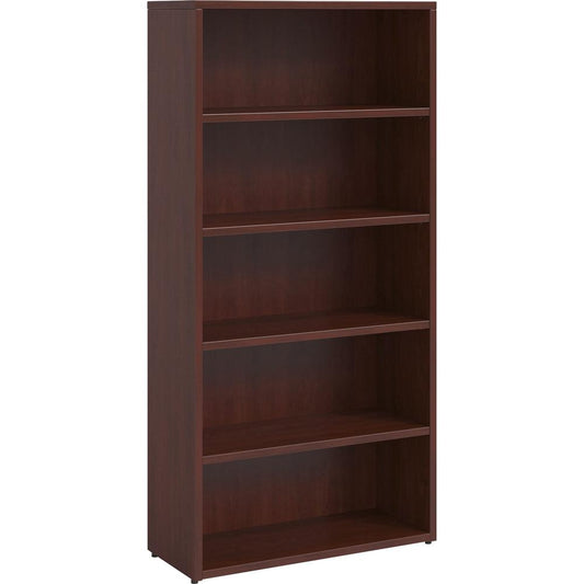 Lorell Prominence Mahogany Laminate Bookcase - 34" x 12"69" , 1" Top - 0 Door(s) - 6 Shelve(s) - Band Edge - Material: Particleboard - Finish: Laminate