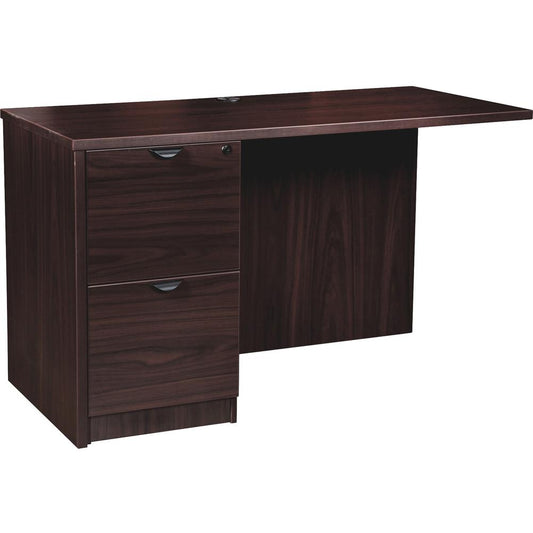 Lorell Prominence 2.0 Espresso Laminate Left Return - 2-Drawer - 42" x 24"29" , 1" Top - 2 x File Drawer(s) - Band Edge - Material: Particleboard - Finish: Espresso Laminate, Thermofused Melamine (TFM