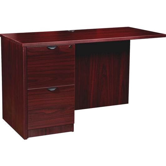 Lorell Prominence 2.0 Mahogany Laminate Left Return - 2-Drawer - 42" x 24"29" , 1" Top - 2 x File Drawer(s) - Band Edge - Material: Particleboard - Finish: Mahogany Laminate, Thermofused Melamine (TFM