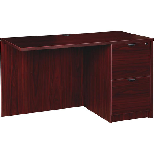 Lorell Prominence 2.0 Mahogany Laminate Right Return - 2-Drawer - 42" x 24"29" , 1" Top - 2 x File Drawer(s) - Band Edge - Material: Particleboard - Finish: Laminate