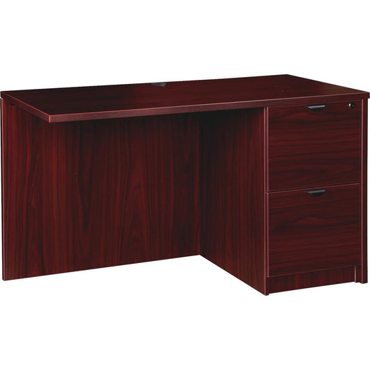 Lorell Prominence 2.0 Mahogany Laminate Right Return - 2-Drawer - 48" x 24"29" , 1" Top - 2 x File Drawer(s) - Band Edge - Material: Particleboard - Finish: Laminate