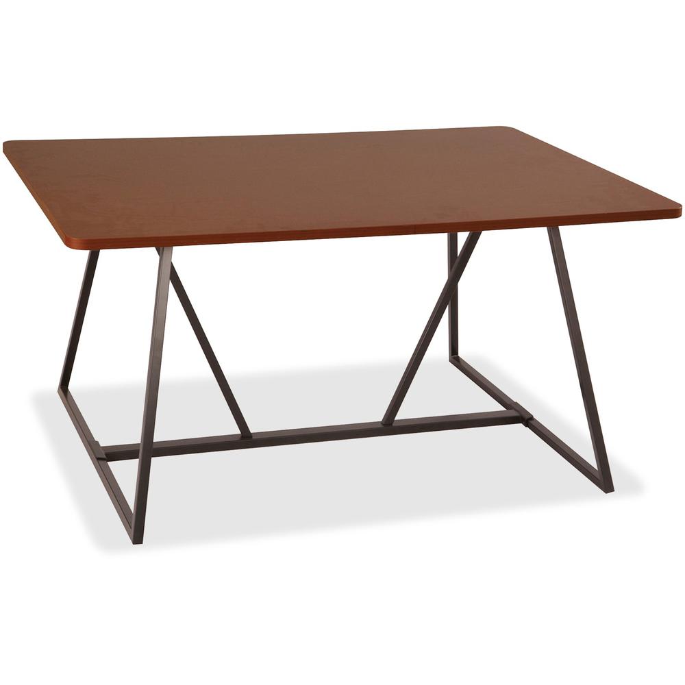 Safco Oasis Sitting-Height Teaming Table - For - Table TopHigh Pressure Laminate (HPL), Cherry Top x 60" Table Top Width x 48" Table Top Depth - 29.50" Height - Assembly Required - 1 Each